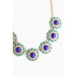 Tropic Circle Mint Navy Opal Statement Necklace